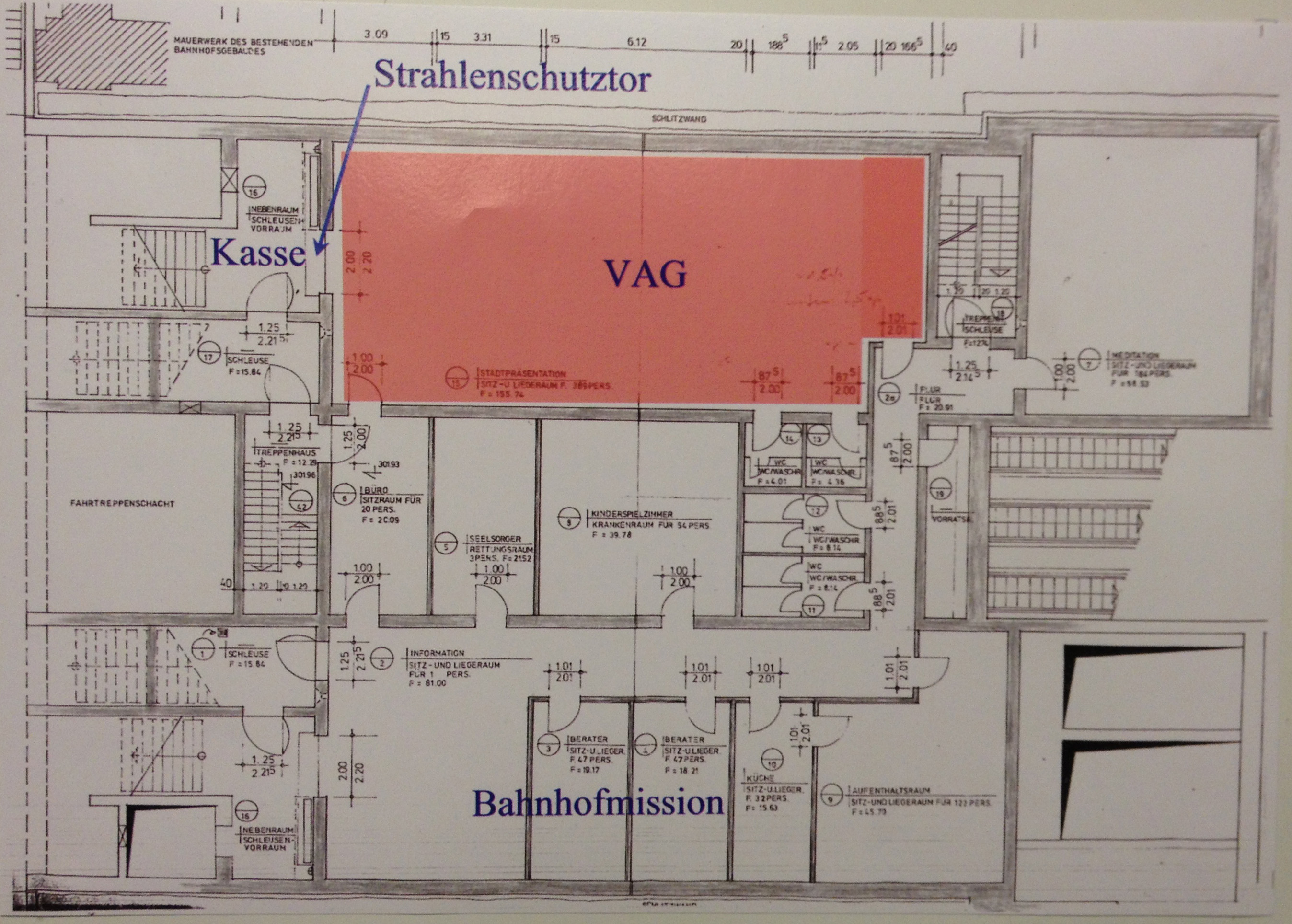 Plan des Obergeschosses
